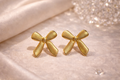 Graceful Ribbon Gold Studs
