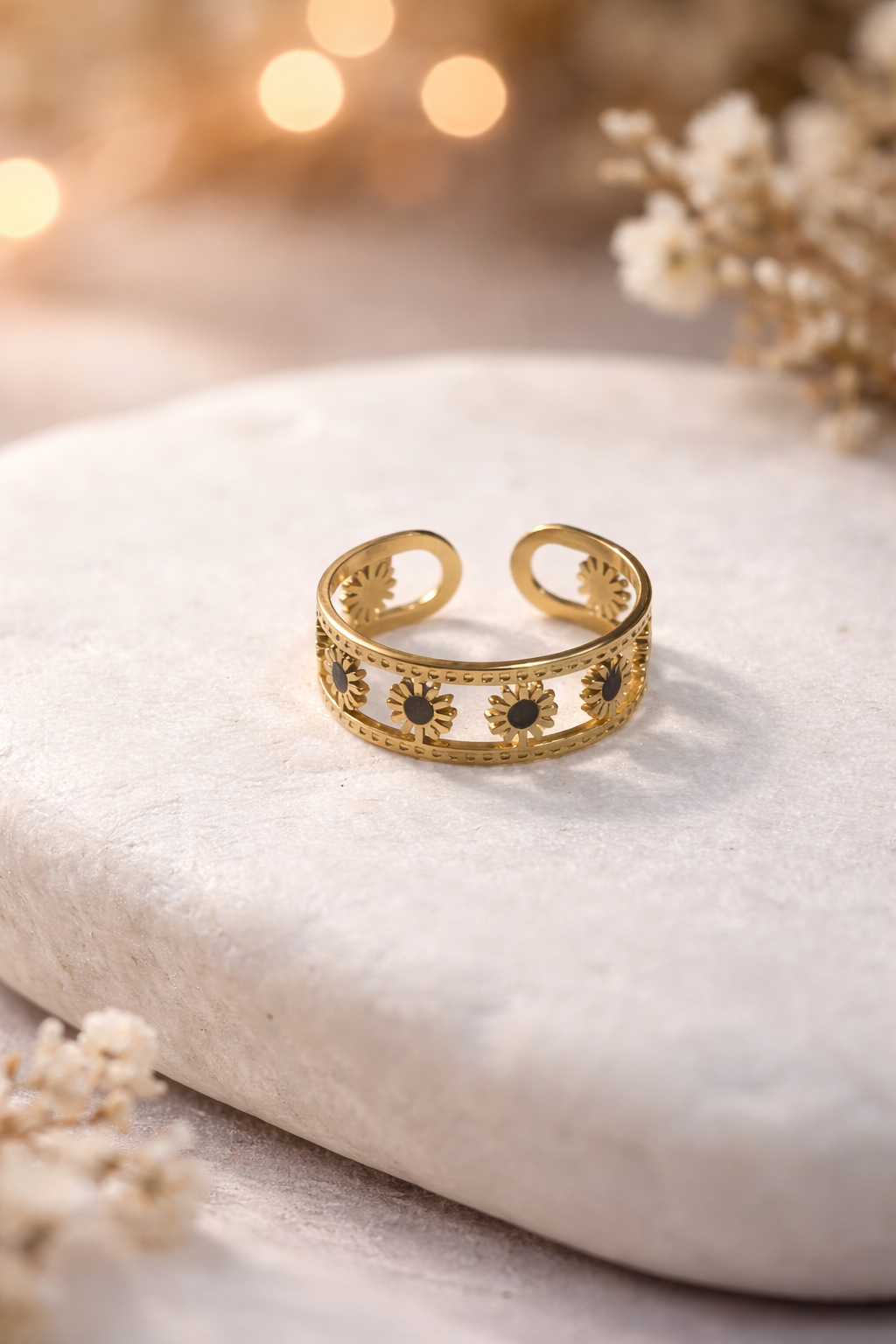 Sunbloom Adjustable Ring