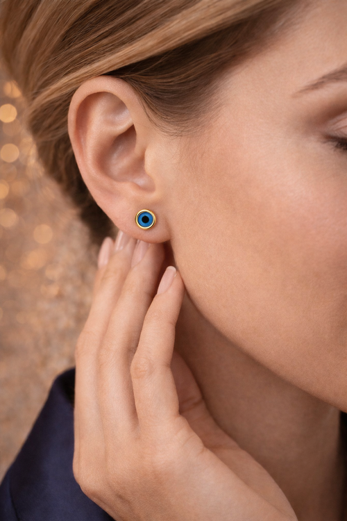 Azure Guardian Evil Eye Studs