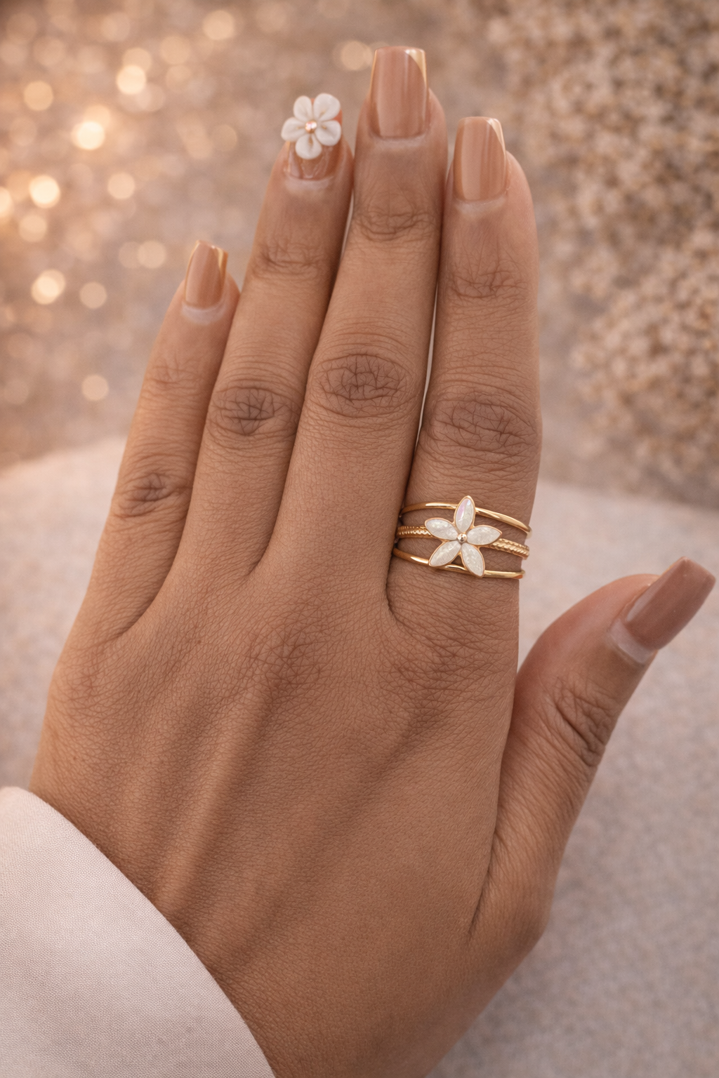 Ivory Bloom Adjustable Ring