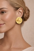 Golden Ripple Stud Earrings