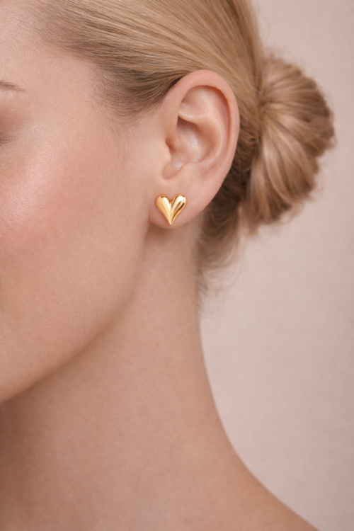 Amour Heart Stud Earrings