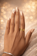 Golden Weave Adjustable Ring