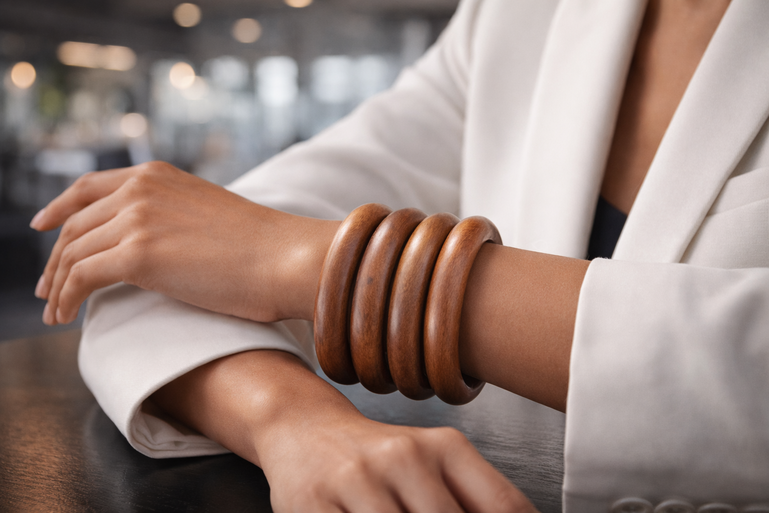 Rustic Wooden Bangle Stack