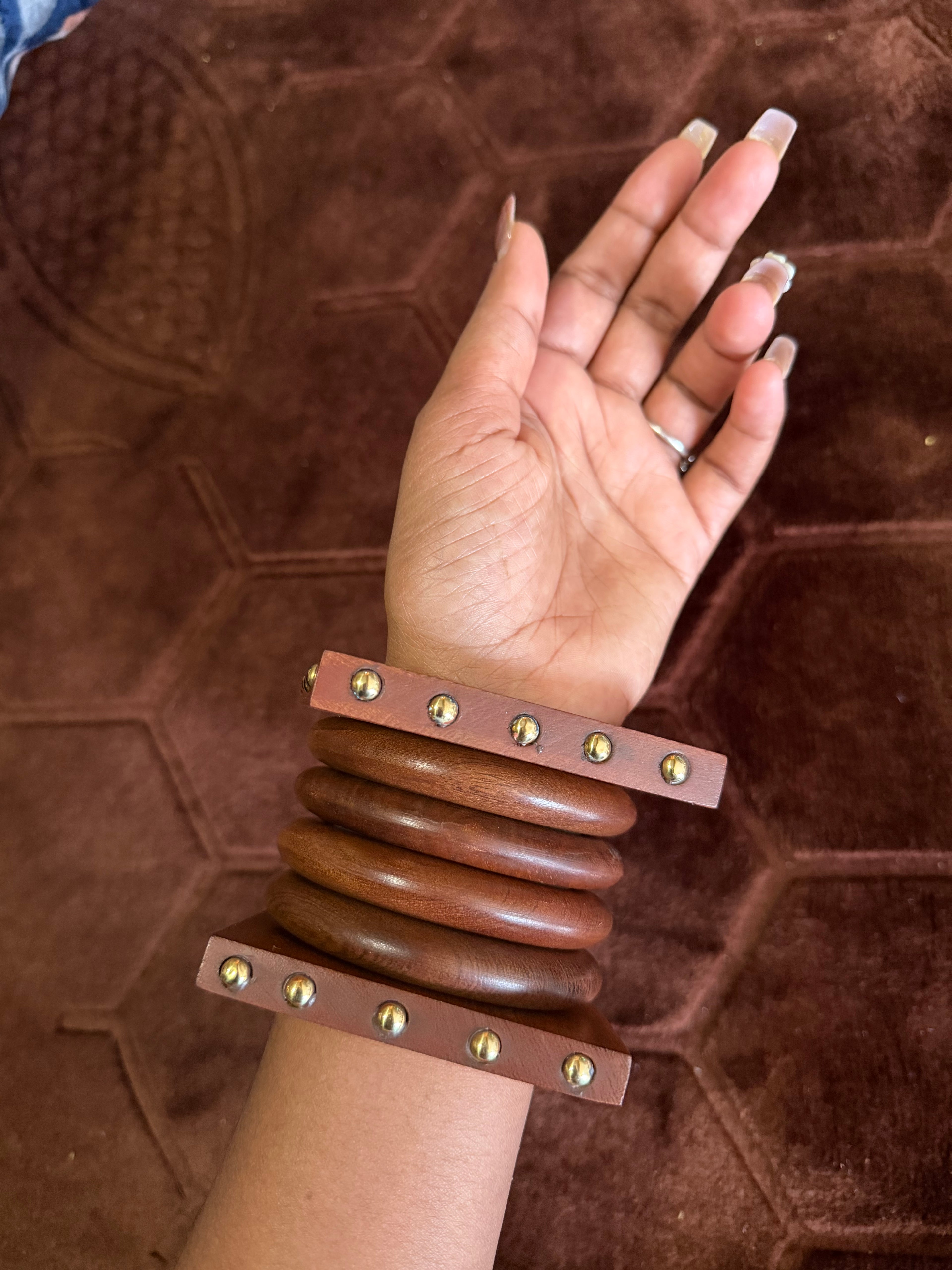 Rustic Wooden Bangle Stack