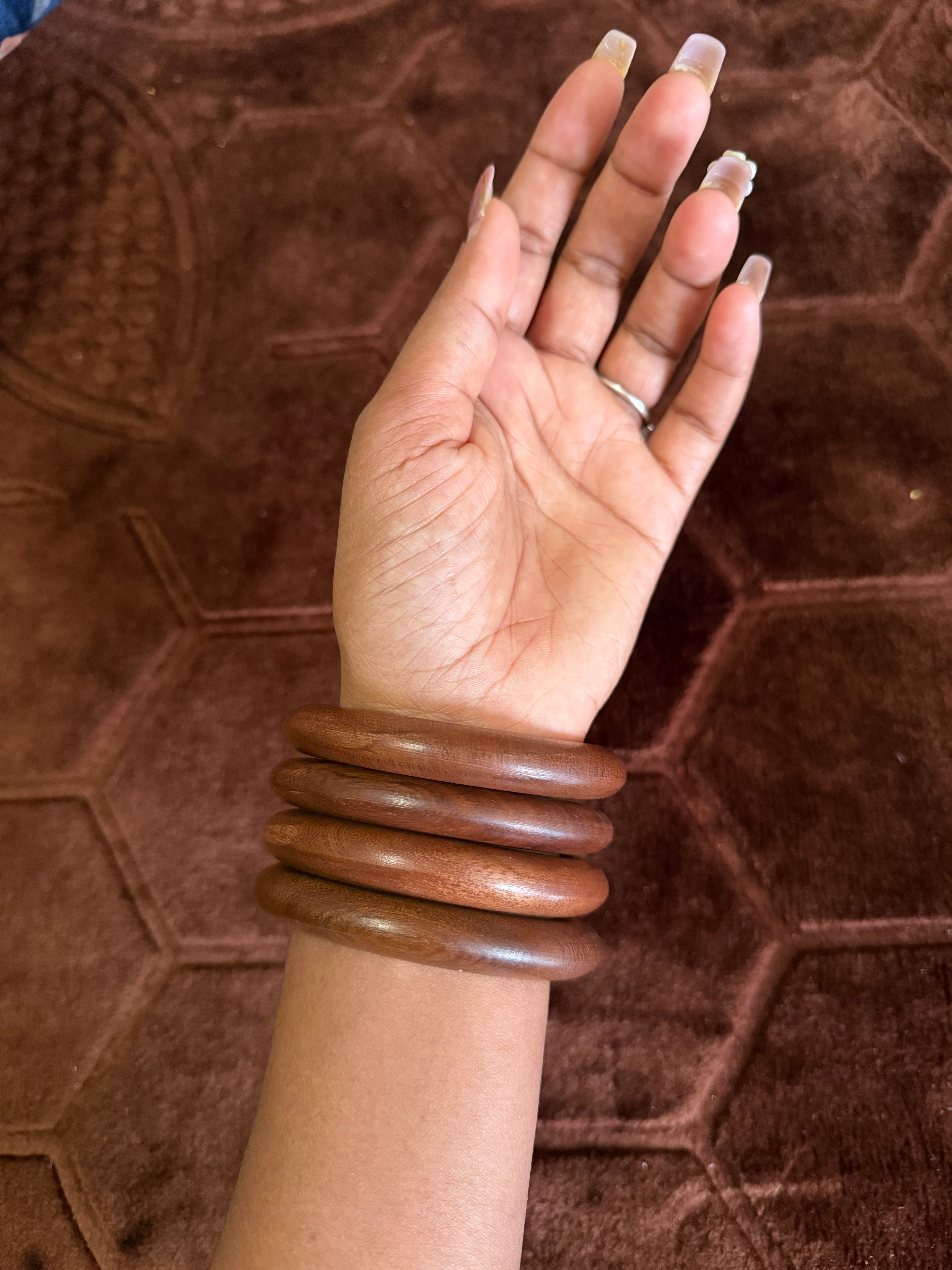 Rustic Wooden Bangle Stack